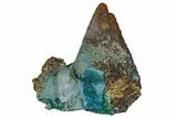 Chrysocolla on Quartz and Calcite - Tentadora Mine, Peru #169227-1